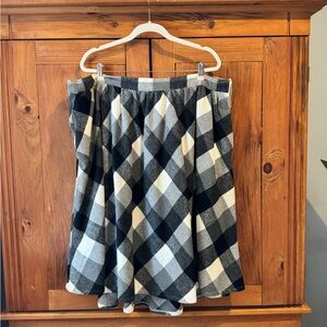 ModCloth Black and White Plaid Circle Skirt